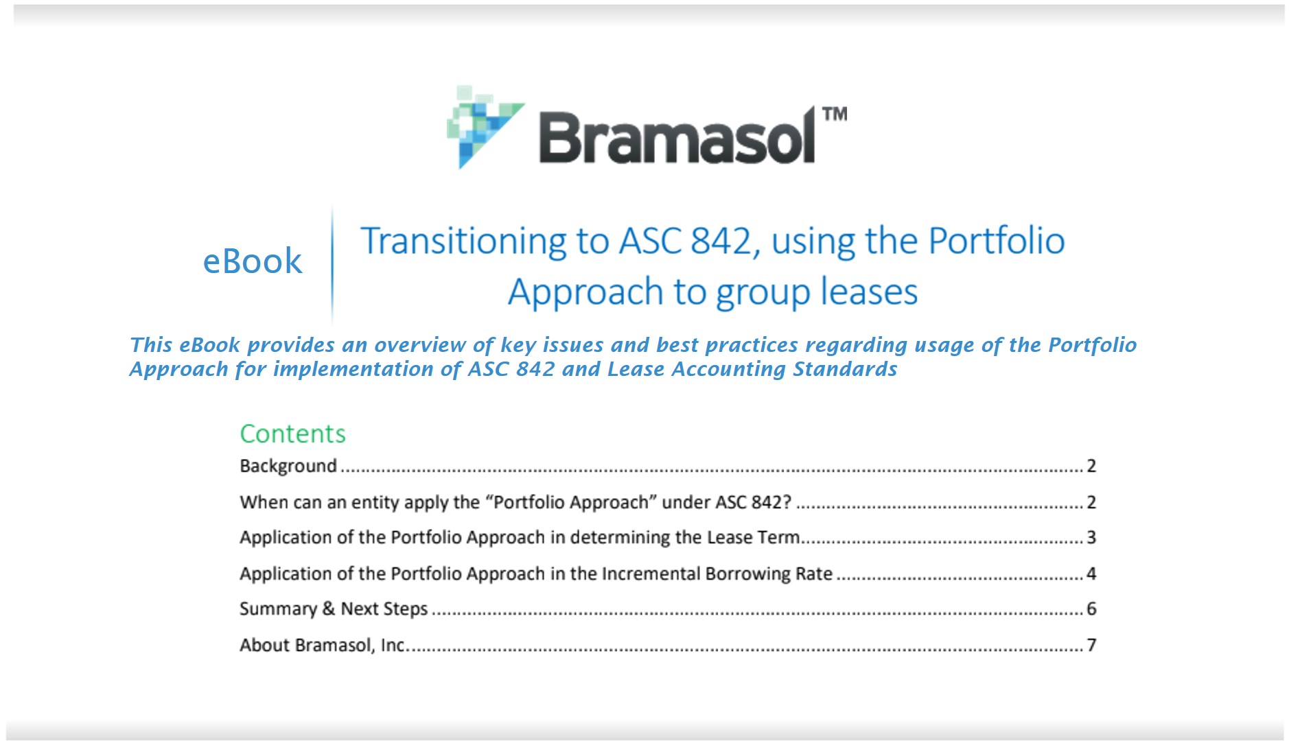 new ebook on Transitioning to ASC 842, using the Portfolio Approach to Group Leases